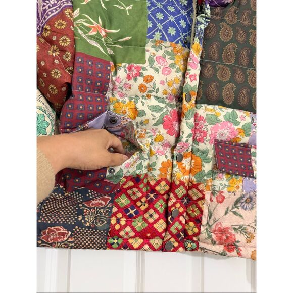 Found by Free People Mixed Print Garden Puffer - Picture 8 of 10